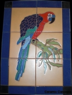 Catalina Parrot Ceramic Tile Mural