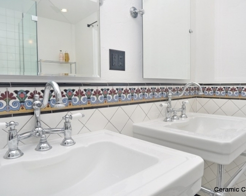 Artichoke A With White Bathroom Field Tiles