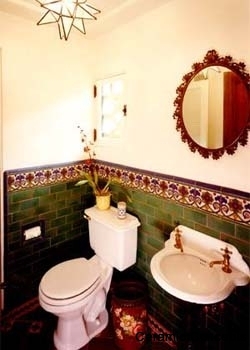 Hand Painted Deco Bathroom tiles - Artichoke 6x6