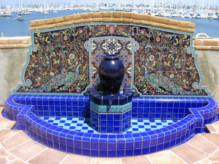 Peacock Mural fountain