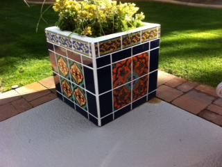 Ceramic tile flower pot!