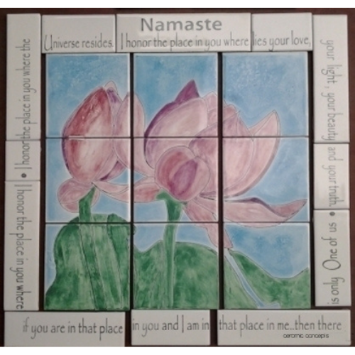 Hand Painted Roses and Namaste wording