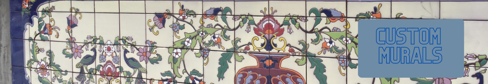 A 1920 reproduction of a floral mural with a vase
